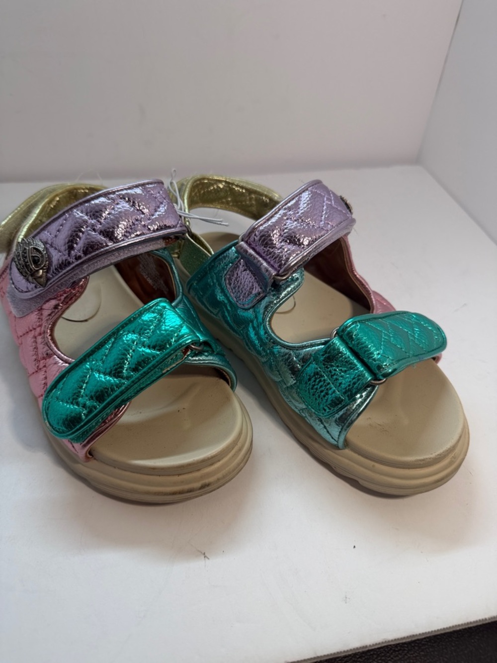 Kurt Geiger Kids Metallic Teal Pink Lavender Multicolor Sandals